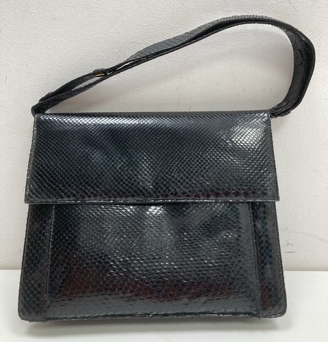 Black lizard skin vintage - black,