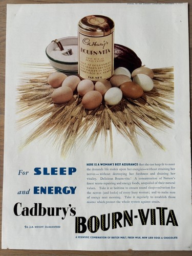 1930 cadbury bournvita - 1930's, cadbury's