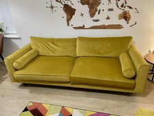4 seater DFS Ted Baker Yellow Velvet sofa, excellent condition, very comfortable