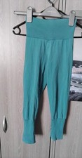 Maxomorra Solid Turquoise Rib Pants Organic Cotton Scandi Joggers 5-6 years blue