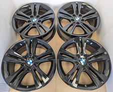4x GENUINE GLOSS BLACK BMW 1 2 3 4 X1 X3 SERIES F30 F31 E90 E91 17" ALLOY WHEELS