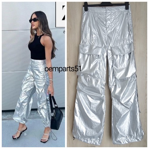 Zara bnwt silver shiny cargo - bnwt,