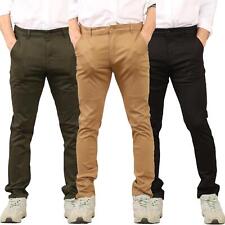 Mens Chinos Slim Fit Cotton Stretch Chino Trousers Casual Pants All Waist Sizes