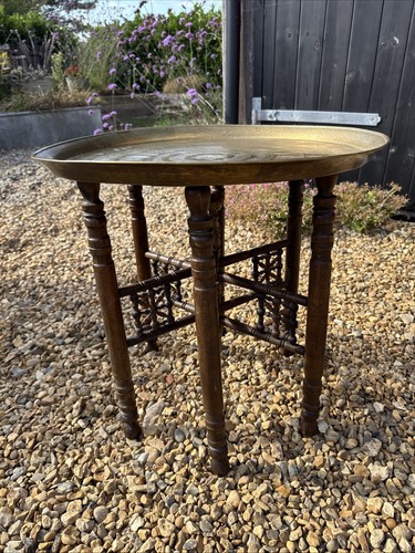Vintage moroccan brass side - moroccan,