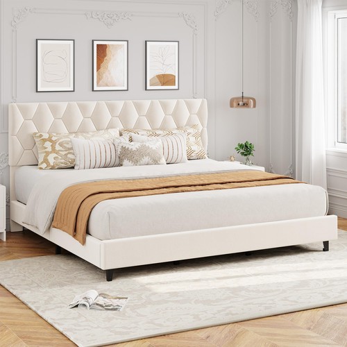 Upholstered bed frame linen - upholstered,