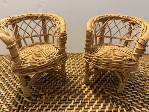 Vtg wicker doll chairs - vtg, chairs.