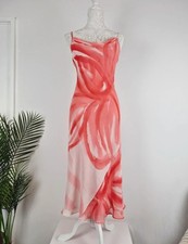 Monsoon Silk Slip Dress Salmon