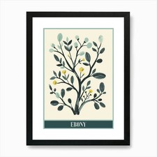 Ebony tree flat illustration - ebony,