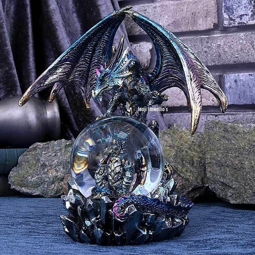 Blue dragon figurine gothic - dragon,