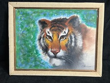 Vintage Art Oil Painting Tiger