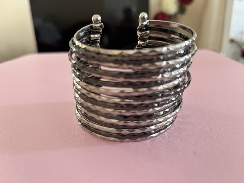Textured silver stacking - textured,