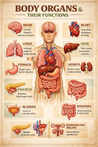 Body organs their functions - organs,