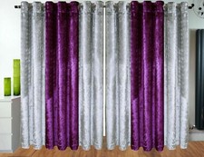 Crushed Velvet Eyelet Curtains Ring Top Lined Thick 108" Long Next Day