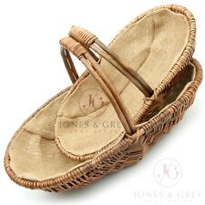 BROWN WICKER WILLOW TRUG OVAL