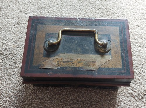 Victorian toleware cash box - cash,