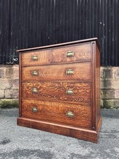 Large Antique Oak Chest Of