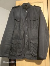 -Men's Barbour Dock Wax Navy