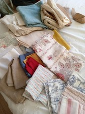A Big Bundle Of Mixed Fabric. French. Englishetc. Hessian. Clearing Out Bargain