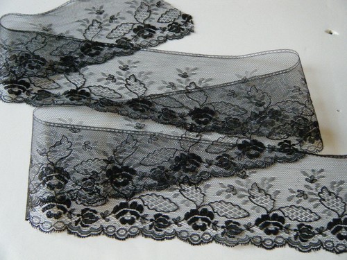 Vintage black lace edging - vintage,