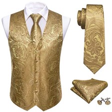 Mens Waistcoat Paisley Floral