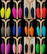 Feather Earrings, Multi-Colour