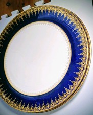 RARE Antique Wedgewood Plates Cobalt Blue & Gold - ENGLAND MARK