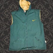 Nike Vintage 90s Vest Mens XL green Hooded Pockets Full Zip Outdoor VTG boxing