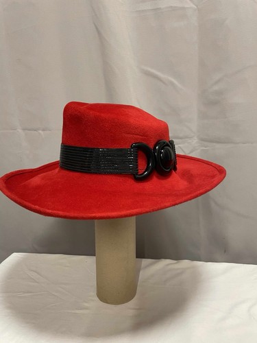 Philip treacy red felt wide - treacy,