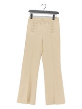 Marc Jacobs Women's Suit Trousers UK 6 Cream Cotton with Silk Dress Pants