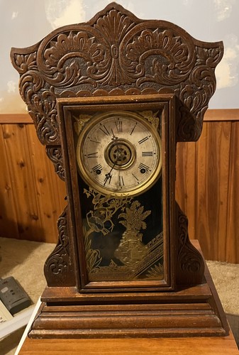 Vtg gingerbread parlor clock - vtg,