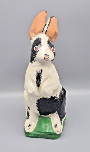 Vintage painted stone rabbit - stone,