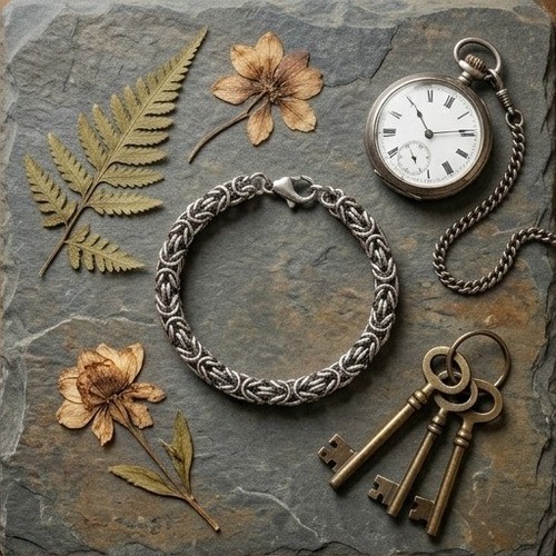 Thick braided chain bracelet - thick,