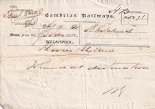 CAMBRIAN RAILWAYS - MEMO FROM