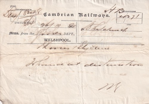Cambrian railways memo from - cambrian,