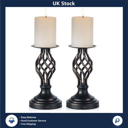 Black pillar candle holders - pillar,