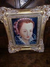 Beautiful Painting Of A Lady In Elizabethan Costume In A Superb Frame