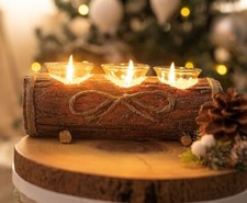 Log Tealight Candle Holder