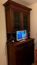 Vintage Antique Carved Lion Head Kitchen dresser Cabinet