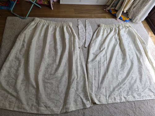 Pair ivory cream damask - pair,