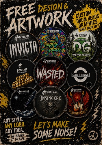 Bass drum head graphics to - head, 18