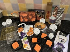 Cake Making Baking HALLOWEEN JOB LOT Cookie Cutters/Molds/Cupcake Cases/Straws