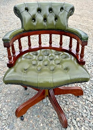 Green leather swivel - leather,
