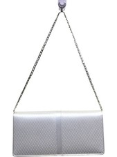 Rainbow Club Ivory Classic Satin & Lace Wedding Handbag White Clutch Chain Strap