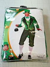 Mens Leprechaun Costume Adults Irish St Patricks Day Deluxe Fancy Dress Size M