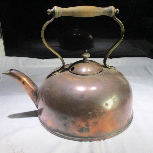 Vintage copper brass kettle - &,