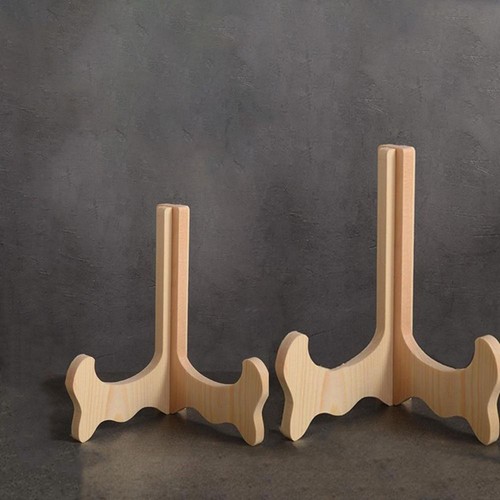 1pc wooden plate stand display - wooden,