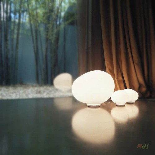 White glass pebbles - glass,