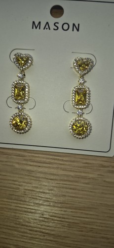Yellow gem stone drop pendant - gem,