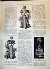 Old 1896 Ladies Fashion Dresses Corselet Spring Frock Royal Wedding C Victorian