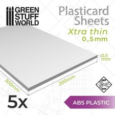 ABS Plasticard A4 0.5 mm COMBO x5 sheets - Green Stuff World